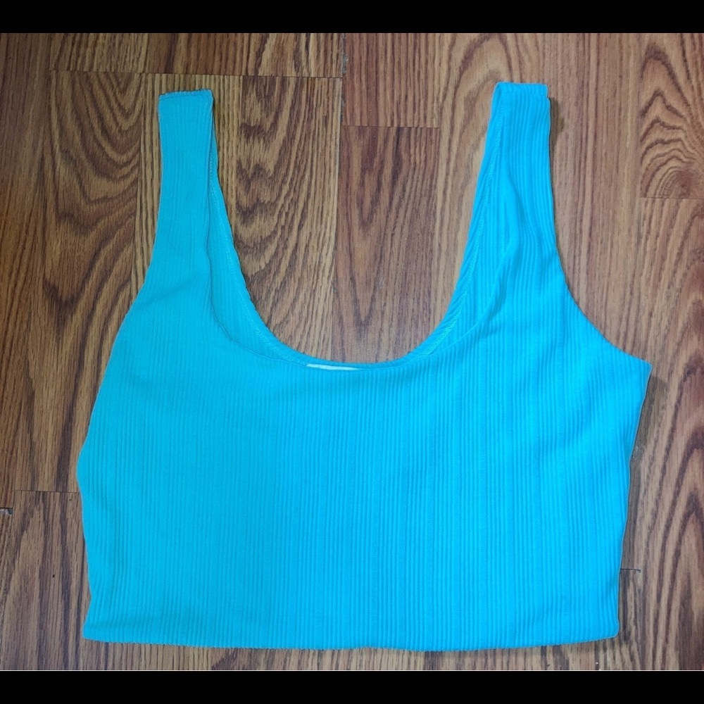 Mint Ribbed Crop Top